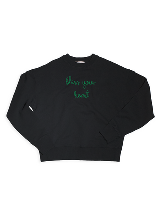 "bless your heart" Sweatshirt  Donation10p Black XS 