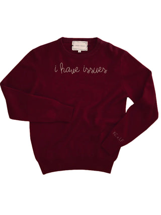 "i have issues" Crewneck  Donation10p Maroon XS 