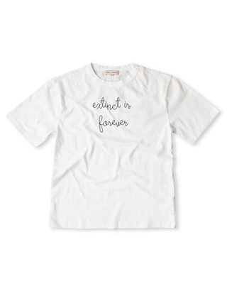 "extinct is forever" T-Shirt  Lingua Franca White XS 