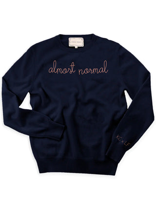 "almost normal" Crewneck  Donation10p Navy XS 