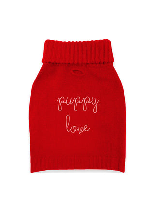 "puppy love" Dog Sweater  Lingua Franca Red XS 