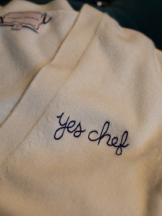 "yes chef" Oversized Cardigan  Lingua Franca NYC   