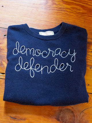 "democracy defender" Crewneck Sweater Lingua Franca NYC   