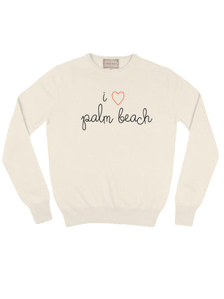 "I heart palm beach" Crewneck  Lingua Franca NYC Cream XS 