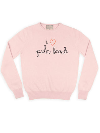 "I heart palm beach" Crewneck  Lingua Franca NYC Pale Pink XS 