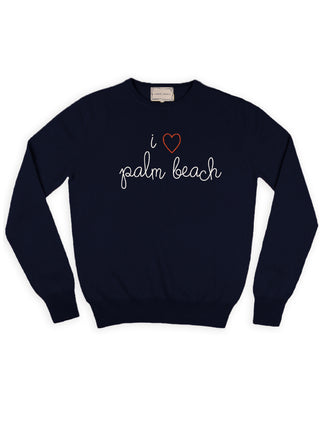 "I heart palm beach" Crewneck  Lingua Franca NYC Navy XS 
