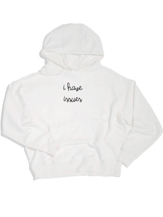 "i have issues" Hoodie  Lingua Franca NYC Cream 3XS 