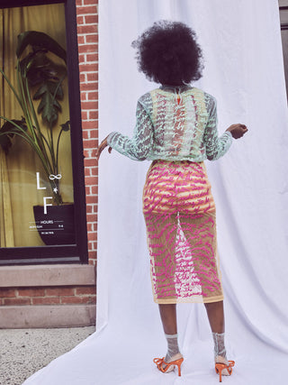 Cheever Sheer Skirt  Lingua Franca NYC   