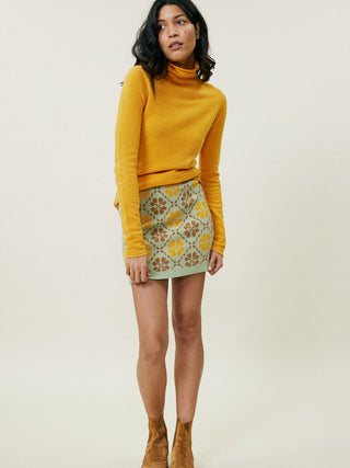 Jacquard Mini Skirt  Lingua Franca NYC   