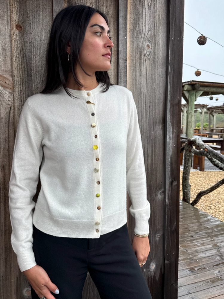 Custom Cardigan - Hand Embroidered Cashmere | LINGUA FRANCA NYC