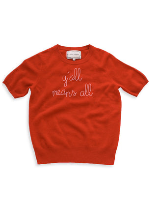 "y'all means all" Short Sleeve  Donation10p Rust XS 