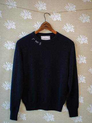 Custom Initial Forever Crewneck Sweater Lingua Franca NYC   