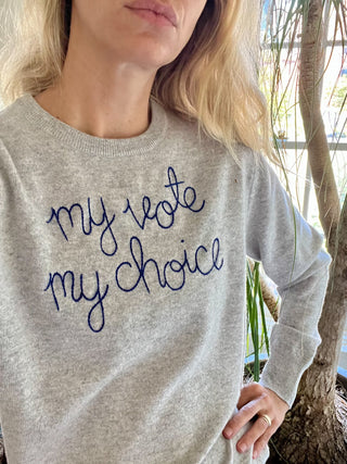 "my vote my choice" Crewneck Sweater Lingua Franca NYC   