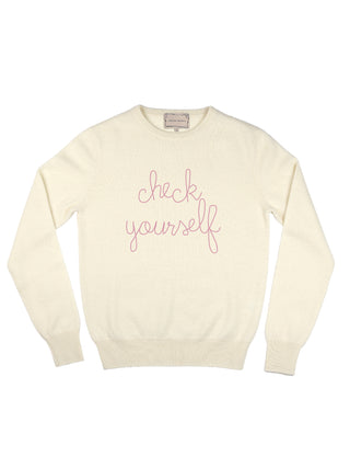 Katie Couric's "check yourself" Crewneck Sweater Donation20p Cream XS 