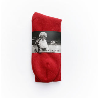Cashmere Socks, Sans Stitching Socks Lingua Franca NYC Red  
