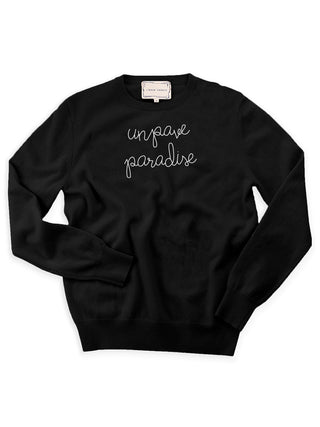 "unpave paradise" Crewneck Sweater Lingua Franca NYC Black XS 