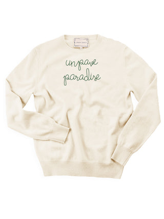 "unpave paradise" Crewneck Sweater Lingua Franca NYC Cream XS 