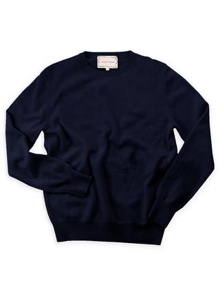 "ciao bella" with lemons Crewneck Sweater Lingua Franca NYC Navy XS 