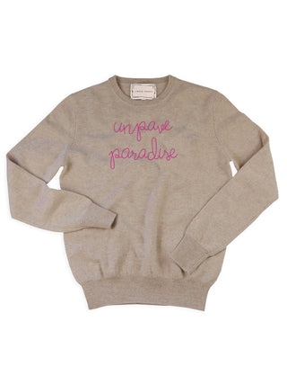 "unpave paradise" Crewneck Sweater Lingua Franca NYC Oatmeal XS 