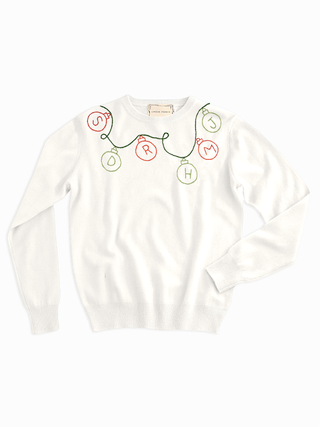 String Ornaments Crewneck Sweater Lingua Franca NYC