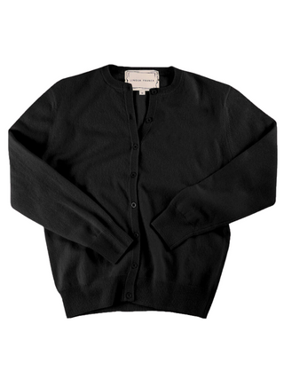 Classic Cardigan, Sans Stitching Cashmere Core Lingua Franca NYC Black XS