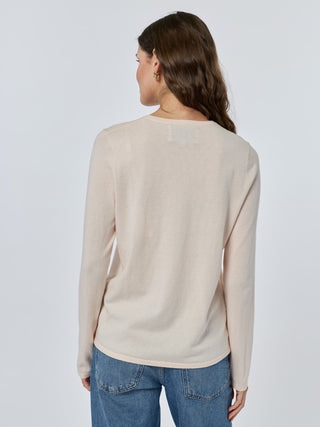 Custom Mara Cotton Crewneck Cotton Silk Core LINGUA FRANCA NYC sunkissed