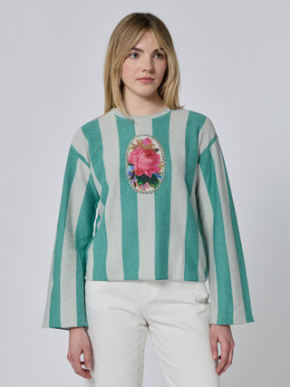 Longfellow Crewneck RTW Lingua Franca NYC Mint Multi XS