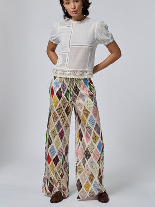 Alexi Pant RTW Lingua Franca NYC Diamond Print XS
