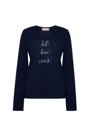 "dot! bam! crack!" Silk Cashmere Crewneck