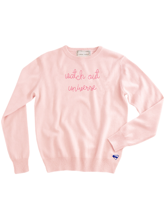 "watch out universe" Women's Crewneck