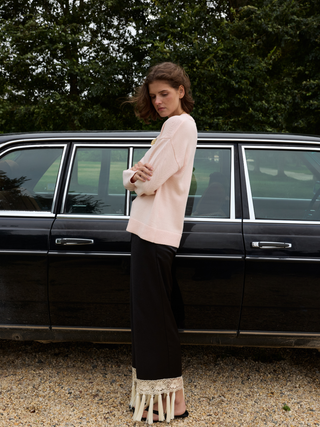 "i like my ICE crushed" Maxine Sweater Cotton Cashmere LINGUA FRANCA NYC