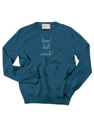 "bam! dot! crack!" Women's Crewneck Cashmere Core LINGUA FRANCA NYC