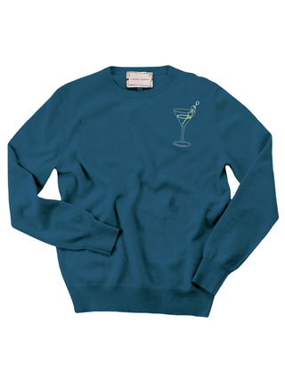 "olive martini" Women's Crewneck Cashmere Core LINGUA FRANCA NYC