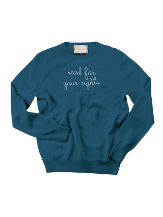 "read for your rights" Women's Crewneck Cashmere Core LINGUA FRANCA NYC