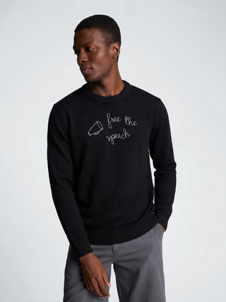 "free the speech" Maxine Sweater Cotton Cashmere Core LINGUA FRANCA NYC