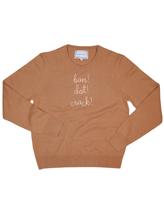 "bam! dot! crack!" Women's Crewneck Cashmere Core LINGUA FRANCA NYC