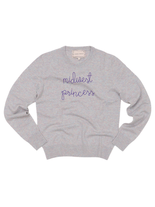 "midwest princess" Crewneck Sweater LINGUA FRANCA NYC Heather XS 