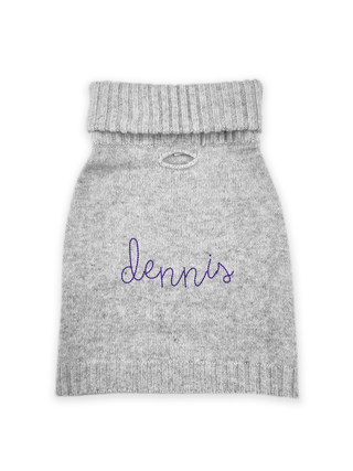 Custom Name Dog Sweater (Template) LINGUA FRANCA NYC Smoke XS