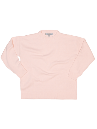 Light pink long-sleeve top on a white background