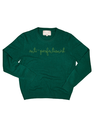 "anti-perfectionist" Women's Crewneck Cashmere Core LINGUA FRANCA NYC