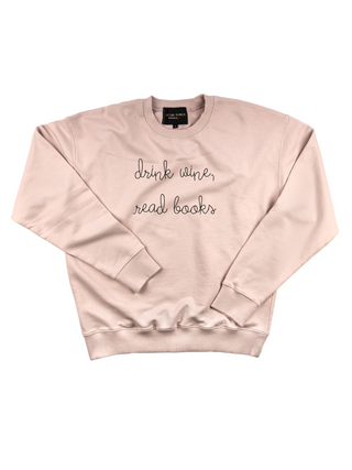 "drink wine, read books" Womens Sweatshirt Sweatshirt Ecovest Light Pink XS 