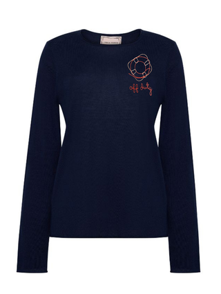 "off duty" Silk Cashmere Crewneck