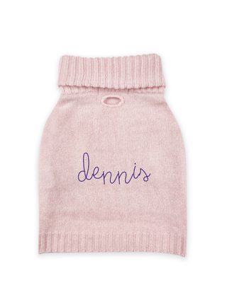 Custom Name Dog Sweater (Template) LINGUA FRANCA NYC Pale Pink XS