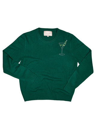 "olive martini" Women's Crewneck Cashmere Core LINGUA FRANCA NYC