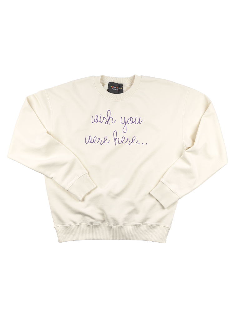 wish you were Women's Sweatshirt – Lingua Franca NYC