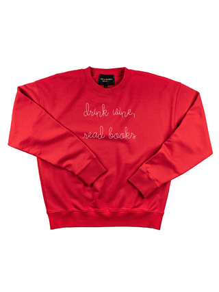 "drink wine, read books" Womens Sweatshirt Sweatshirt Ecovest Red XS 