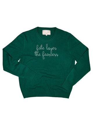 "fate loves the fearless" Women's Crewneck Cashmere Core LINGUA FRANCA NYC