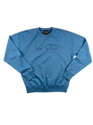 "love is love" Women's Sweatshirt Sweatshirt Dubow XS Vintage Blue 