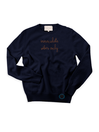 "immaculate vibes only" Cashmere Crewneck