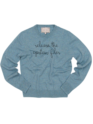 "release the epstein files" Women's Crewneck Cashmere Core LINGUA FRANCA NYC